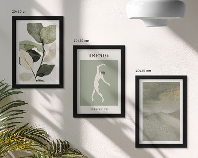 Bilderwand Pflanzenmuster mit Silhouetten und abstrakten Formen