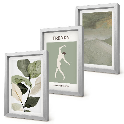 Bilderwand Pflanzenmuster mit Silhouetten und abstrakten Formen