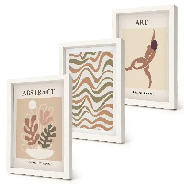 Bilderwand mit abstrakten Matisse Boho Formen und Mustern