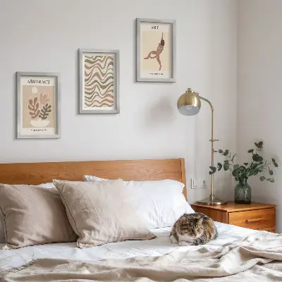 Bilderwand mit abstrakten Matisse Boho Formen und Mustern
