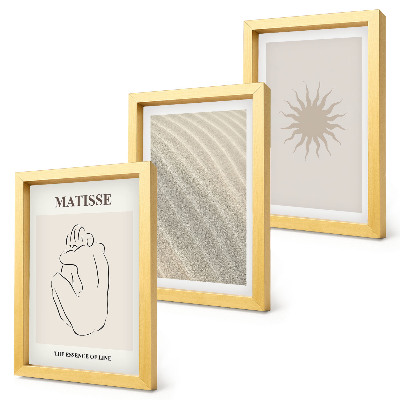 Fotowand Minimalistische Linien, Sand, Wellen, Sonne