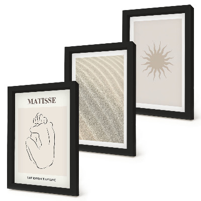 Fotowand Minimalistische Linien, Sand, Wellen, Sonne