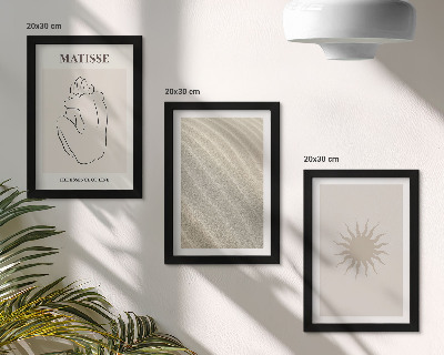 Fotowand Minimalistische Linien, Sand, Wellen, Sonne