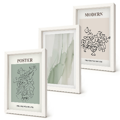 Bilderset mit rahmen Blumen in einer Vase im modernen und minimalistischen Stil