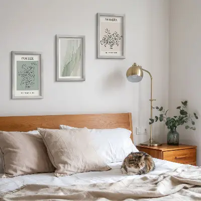Blumen in einer Vase modernes und minimalistisches Bilderset mit Rahmen