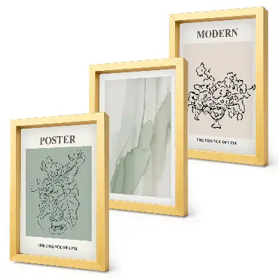 Blumen in einer Vase modernes und minimalistisches Bilderset mit Rahmen