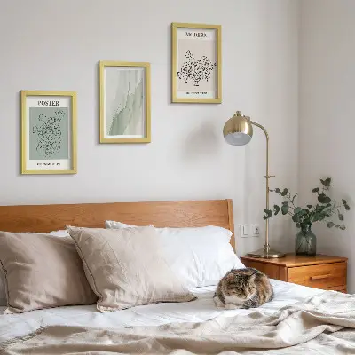 Blumen in einer Vase modernes und minimalistisches Bilderset mit Rahmen