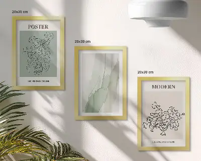 Blumen in einer Vase modernes und minimalistisches Bilderset mit Rahmen
