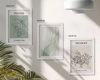Blumen in einer Vase modernes und minimalistisches Bilderset mit Rahmen