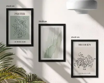 Blumen in einer Vase modernes und minimalistisches Bilderset mit Rahmen