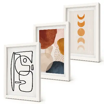 Bilderwand abstrakte Formen und Farben als modische Dekoration