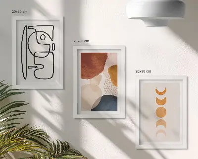 Bilderwand abstrakte Formen und Farben als modische Dekoration