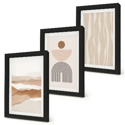 Bilderwand abstrakte Landschaft mit natürlichen Formen und Geometrie