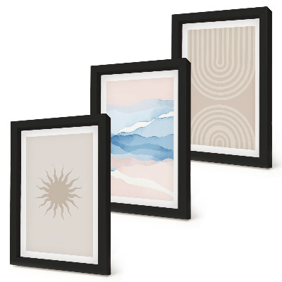 Fotowand Sonne, Wellen und abstrakte Linien in Pastellfarben