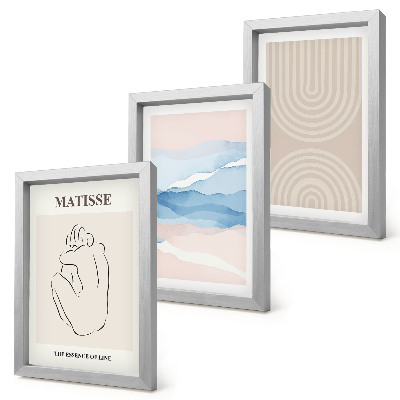 Bilderwand Linien und Wellen in Pastelltönen mit minimalistischem Akzent