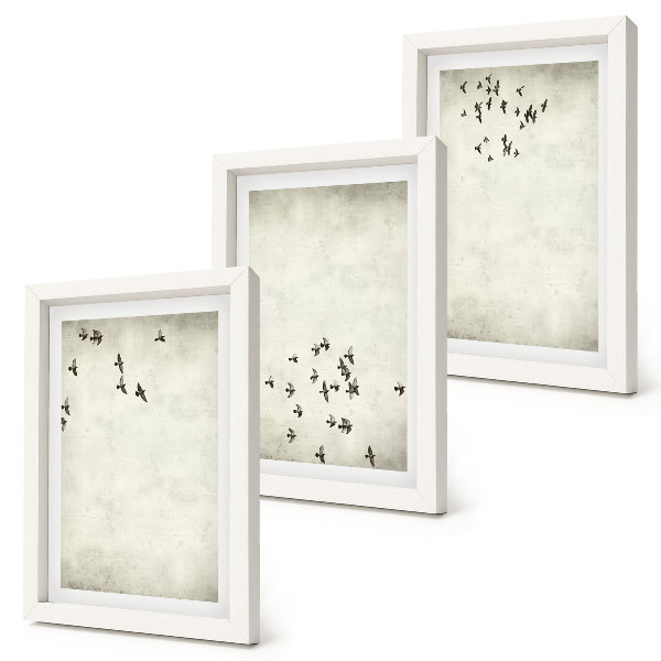 Fotowand Ein minimalistisches Gemälde von fliegenden Vögeln