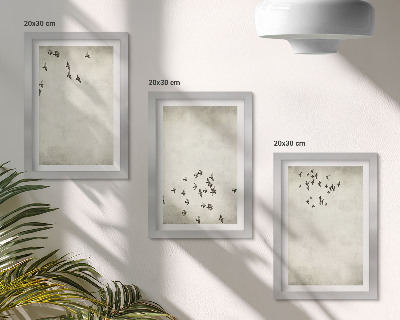 Fotowand Ein minimalistisches Gemälde von fliegenden Vögeln