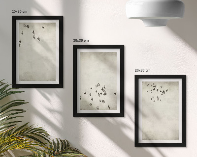 Fotowand Ein minimalistisches Gemälde von fliegenden Vögeln
