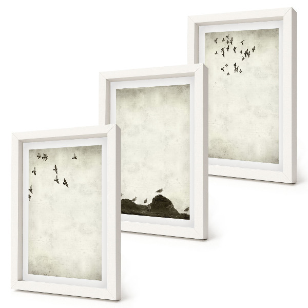 Bilderwand Fliegende Vogelschar im minimalistischen Stil