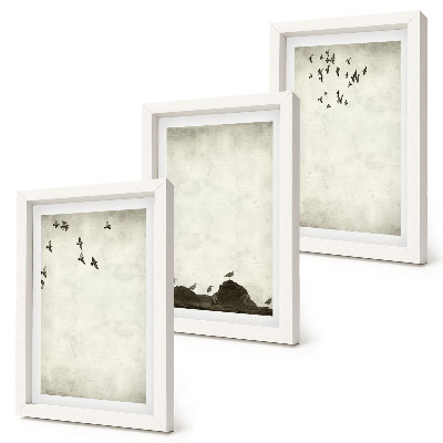 Bilderwand Fliegende Vogelschar im minimalistischen Stil
