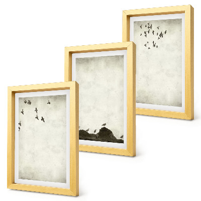 Bilderwand Fliegende Vogelschar im minimalistischen Stil