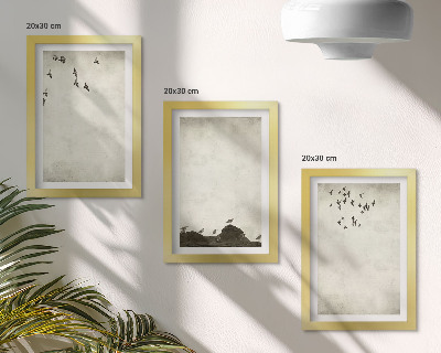 Bilderwand Fliegende Vogelschar im minimalistischen Stil