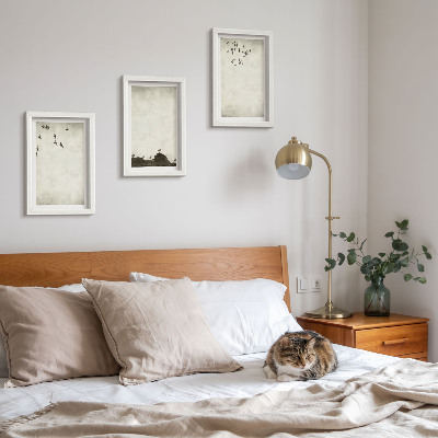 Bilderwand Fliegende Vogelschar im minimalistischen Stil
