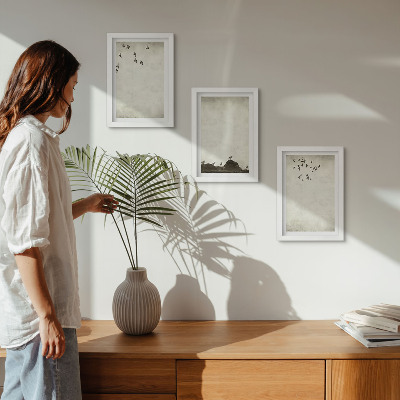 Bilderwand Fliegende Vogelschar im minimalistischen Stil