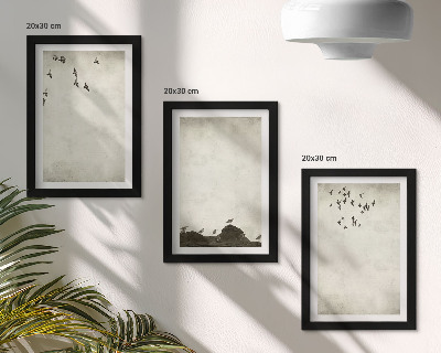 Bilderwand Fliegende Vogelschar im minimalistischen Stil