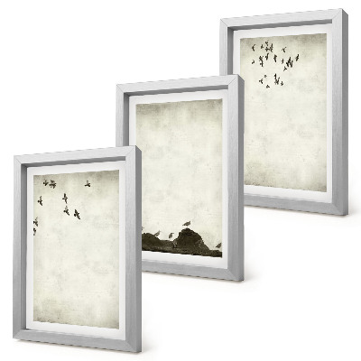 Bilderwand Fliegende Vogelschar im minimalistischen Stil