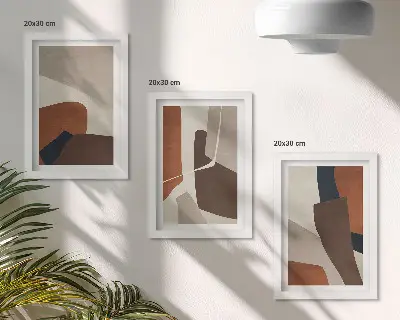 Bilderwand mit abstraktem Motiv aus Strukturformen im modernen Stil