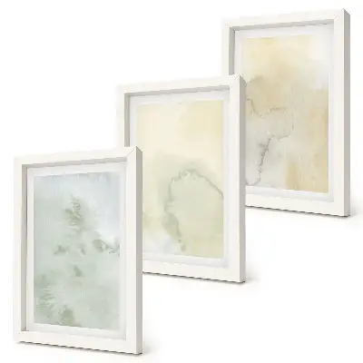 Bilderset mit Rahmen Pastellfarben mit Farbstrukturen auf Leinwand