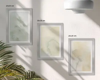 Bilderset mit Rahmen Pastellfarben mit Farbstrukturen auf Leinwand