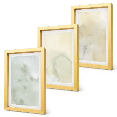 Bilderset mit Rahmen Pastellfarben mit Farbstrukturen auf Leinwand