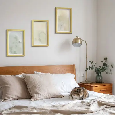 Bilderset mit Rahmen Pastellfarben mit Farbstrukturen auf Leinwand