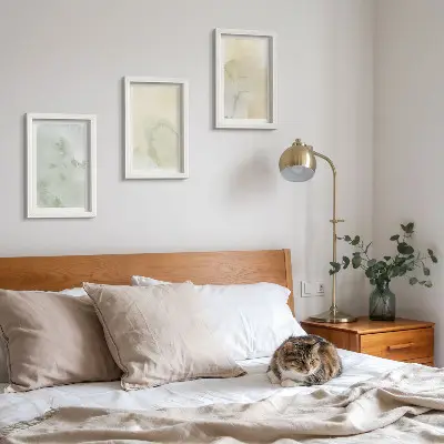Bilderset mit Rahmen Pastellfarben mit Farbstrukturen auf Leinwand