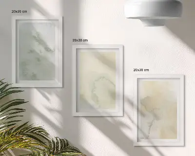 Bilderset mit Rahmen Pastellfarben mit Farbstrukturen auf Leinwand