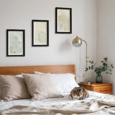 Bilderset mit Rahmen Pastellfarben mit Farbstrukturen auf Leinwand