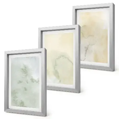 Bilderset mit Rahmen Pastellfarben mit Farbstrukturen auf Leinwand