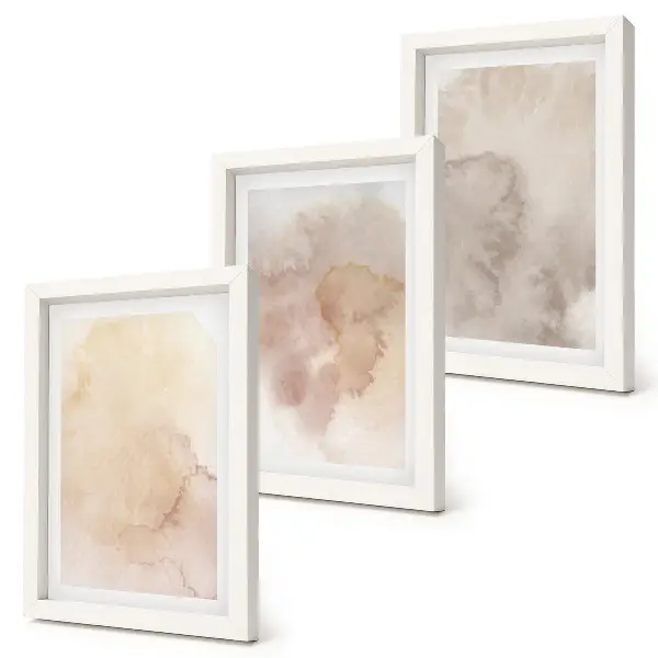 Fotowand mit warmen Aquarellen und pastellfarbenen Texturen auf Leinwand