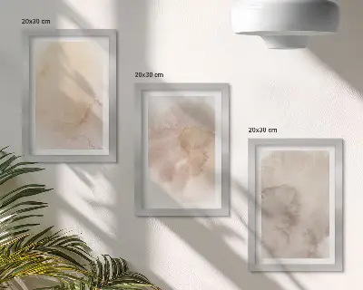 Fotowand mit warmen Aquarellen und pastellfarbenen Texturen auf Leinwand