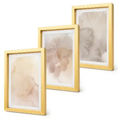 Fotowand mit warmen Aquarellen und pastellfarbenen Texturen auf Leinwand