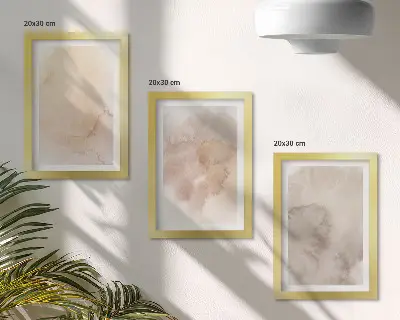 Fotowand mit warmen Aquarellen und pastellfarbenen Texturen auf Leinwand