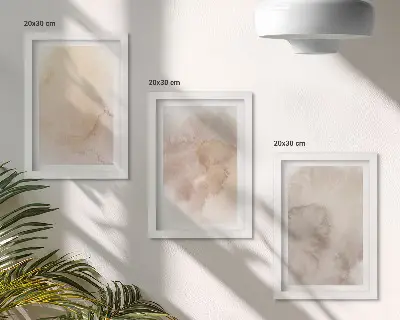 Fotowand mit warmen Aquarellen und pastellfarbenen Texturen auf Leinwand
