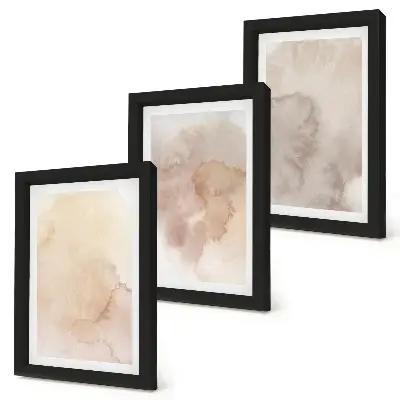 Fotowand mit warmen Aquarellen und pastellfarbenen Texturen auf Leinwand