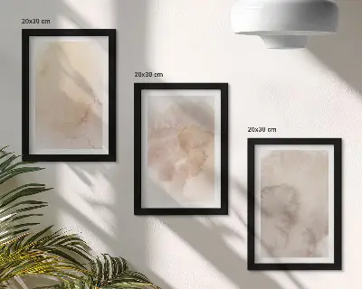 Fotowand mit warmen Aquarellen und pastellfarbenen Texturen auf Leinwand