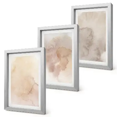 Fotowand mit warmen Aquarellen und pastellfarbenen Texturen auf Leinwand
