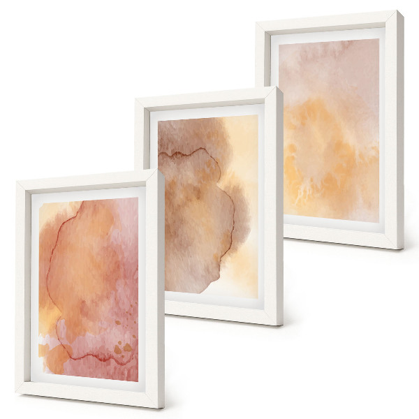 Bilderwand Warme Aquarellfarben auf Leinwand, farbenfrohe Texturen