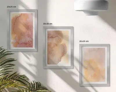 Bilderwand warme Aquarellfarben auf Leinwand mit farbenfrohen Texturen