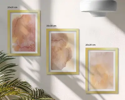 Bilderwand warme Aquarellfarben auf Leinwand mit farbenfrohen Texturen